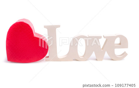 Red heart and the word love 109177405