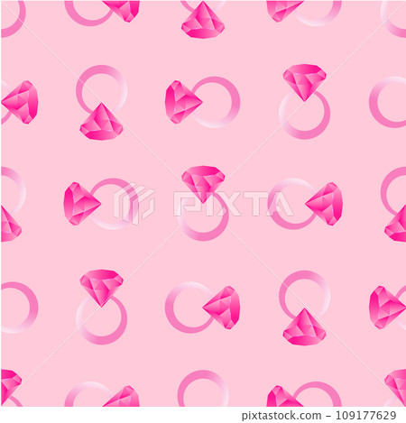 Simple, seamless pattern of pink rings. Vector. Simple, seamless pattern of pink rings. Vector. 109177629