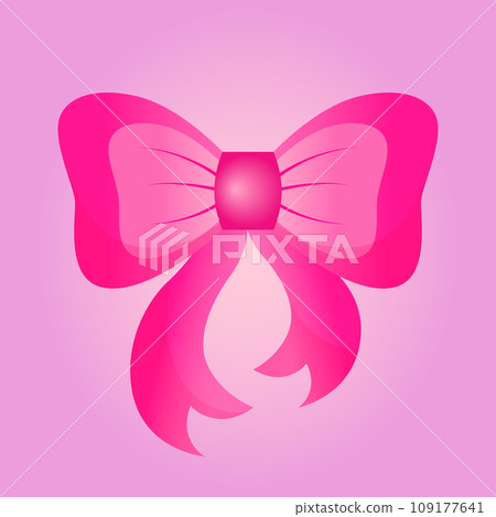Pink bow. Barbicore style. Vector illustration. Pink bow. Barbicore style. Vector illustration. 109177641