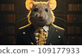 Portrait of a cute little mouse in a suit and tie. 109177933