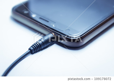 A picture of headphone jack with selective focus 109178072