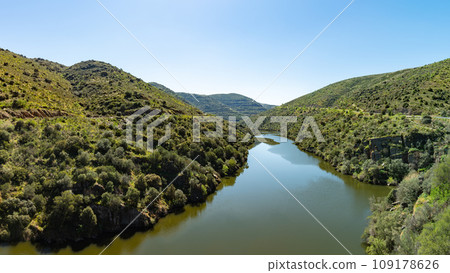 River Douro next to the mouth of the river Coa River Douro next to the mouth of the river Coa 109178626