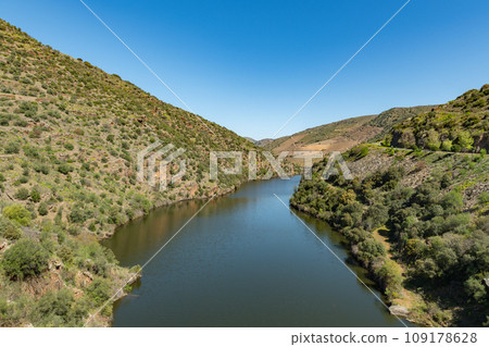 River Douro next to the mouth of the river Coa 109178628