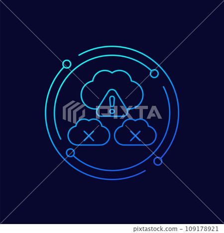 error in a cloud service icon, linear design error in a cloud service icon, linear design 109178921