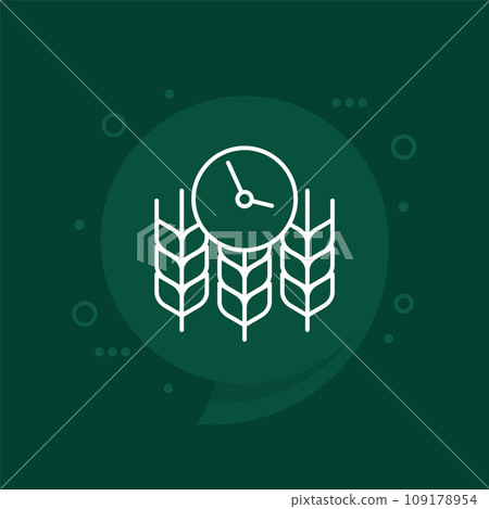 time to harvest line icon, vector time to harvest line icon, vector 109178954