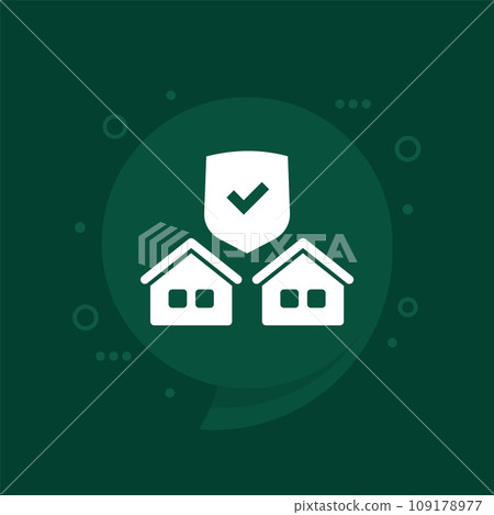 landlord insurance icon with houses 109178977