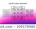 Linear floral design elements. Vector design ornament for your design, web page, flyer, promotion, application etc. Isolated floral ornaments 109178980