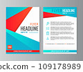 Brochure flyer design template. Vector presentation. Geometric Business Trend Front page and Back page card for your design 109178989