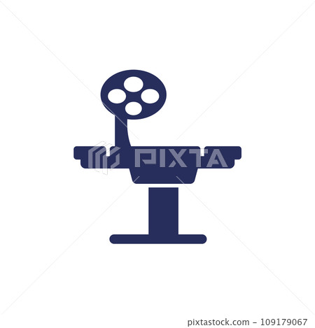 Operating table, surgery icon on white 109179067