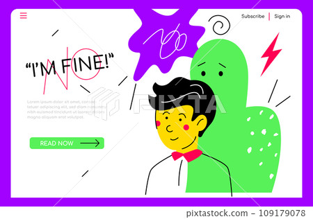 I am fine - colorful flat design style illustration I am fine - colorful flat design style illustration 109179078