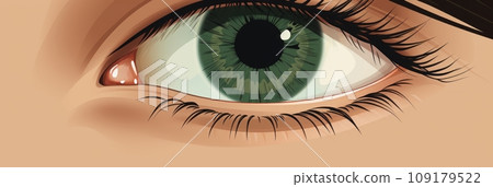 Green beautiful eye of young woman 109179522