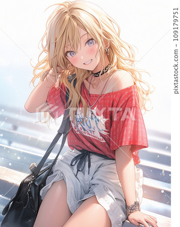 Energetic and lively blonde gal JK Energetic and lively blonde gal JK 109179751