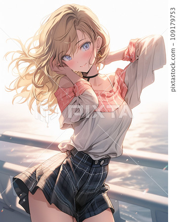 Stylish blonde gal JK Stylish blonde gal JK 109179753