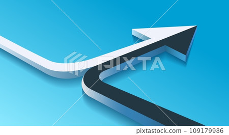Two 3d arrows merging Two 3d arrows merging 109179986