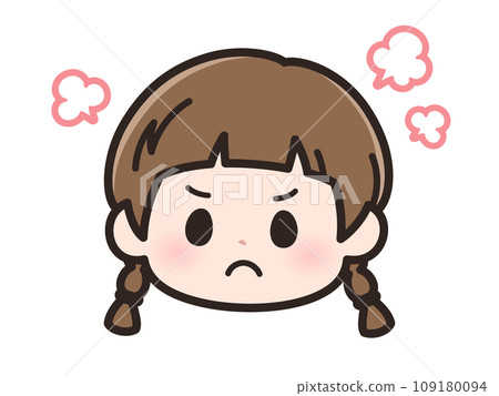 angry girl face 109180094