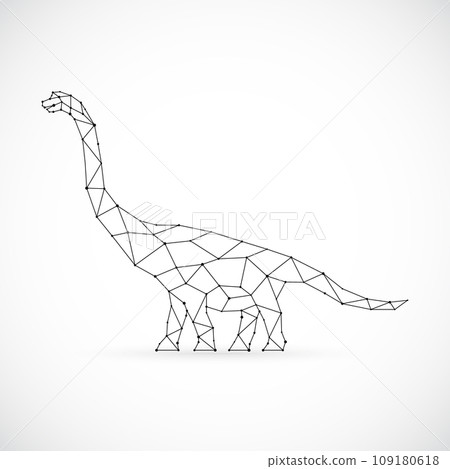 Geometric Brachiosaurus silhouette. Geometric Brachiosaurus silhouette. 109180618