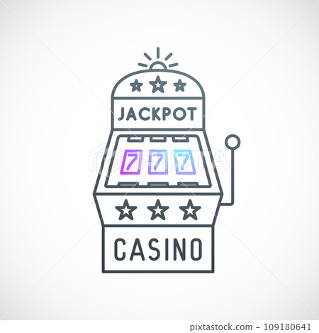 Linear Slot machine icon. Linear Slot machine icon. 109180641