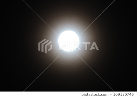 Close up  full moon on the Black sky 109180746