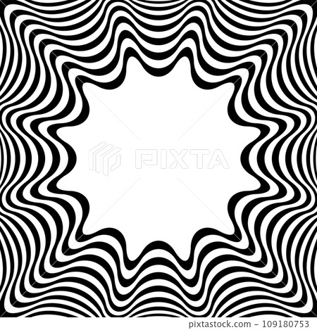 Abstract Op Art Wavy Lines Pattern with 3D Illusion Effect. Vector Illustration. Abstract Op Art Wavy Lines Pattern with 3D Illusion Effect. Vector Illustration. 109180753
