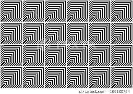 Abstract Seamless Geometric Checked Black and White Pattern. Vector Art. Abstract Seamless Geometric Checked Black and White Pattern. Vector Art. 109180754