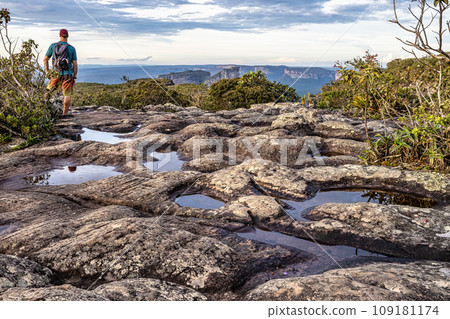 View from the top of the hill of the father inacio, morro do pai inacio, Chapada Diamantina, Bahia, Brazil 109181174
