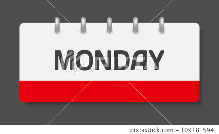 Template icon page calendar, day off week Monday 109181594