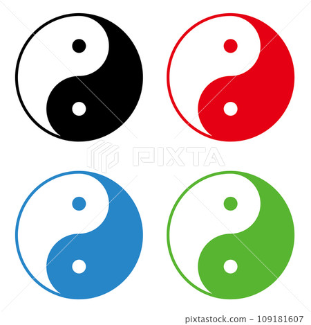 月球最大圖陰陽標記圖示彩色 月球最大圖陰陽標記圖示彩色 109181607