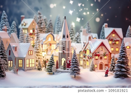 Street in a Christmas night in an old town 109181921