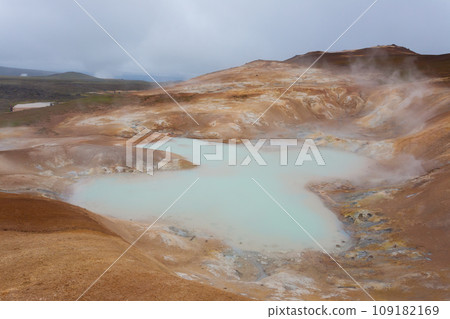 Leirhnjukur mud pools day view, Iceland landmark 109182169