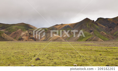 Landmannalaugar area landscape, Fjallabak Nature Reserve, Iceland 109182201