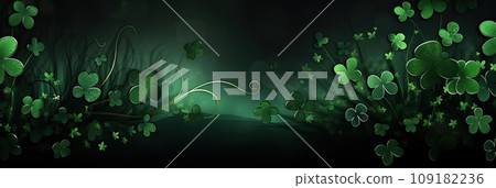 green st patrick's day background with clovers. Copy space green st patrick's day background with clovers. Copy space 109182236