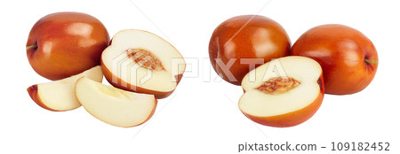 jujube or chinese date isolated on white background with full depth of field 109182452
