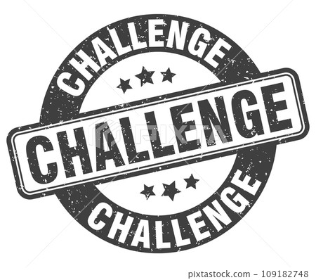 challenge stamp. challenge label. round grunge sign challenge stamp. challenge label. round grunge sign 109182748
