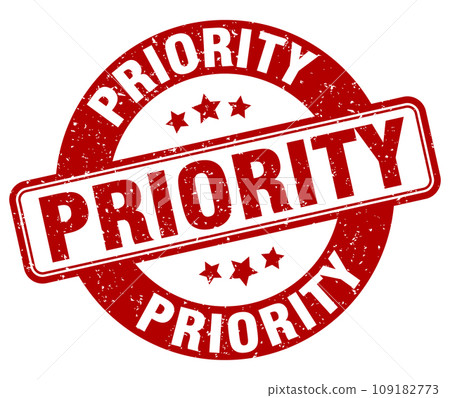 priority stamp. priority label. round grunge sign 109182773