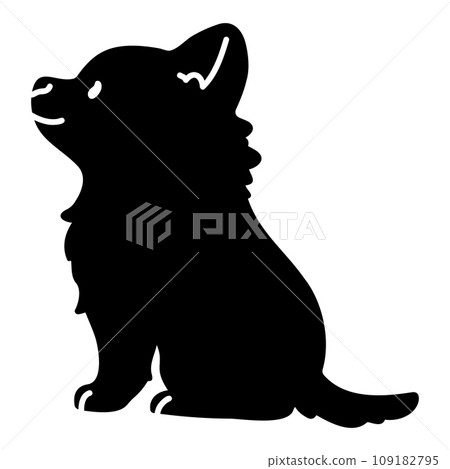 Silhouette of a sitting Chihuahua with face Silhouette of a sitting Chihuahua with face 109182795