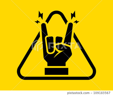 black rock hand gesture. 109183567