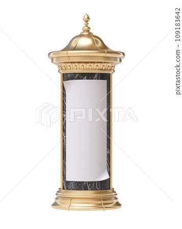 Golden advertising column 3D Golden advertising column 3D 109183642