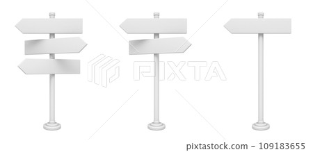 White blank signpost arrows 3D White blank signpost arrows 3D 109183655