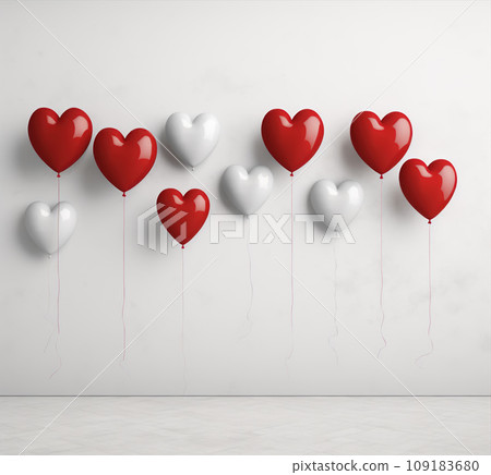 Red and white Hearts background. Valentines day banner design. Love symbol wallpaper Red and white Hearts background. Valentines day banner design. Love symbol wallpaper 109183680