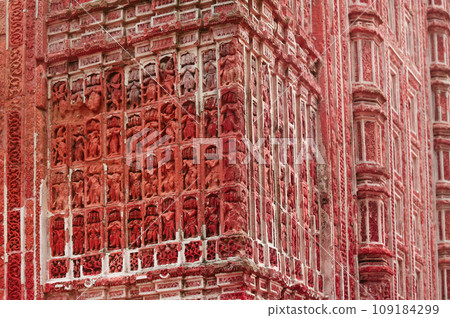 Terracotta Design in wall of popular Kantajew Temple 109184299