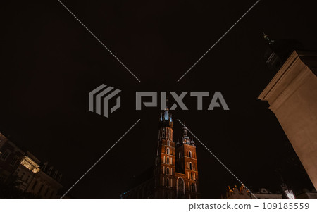 St Mary's Basilica or Mariacki Church in the Old Town of Krakow or Cracow, Poland. 109185559