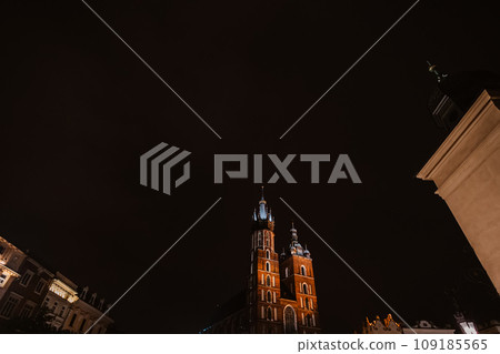 St Mary's Basilica or Mariacki Church in the Old Town of Krakow or Cracow, Poland. St Mary's Basilica or Mariacki Church in the Old Town of Krakow or Cracow, Poland. 109185565