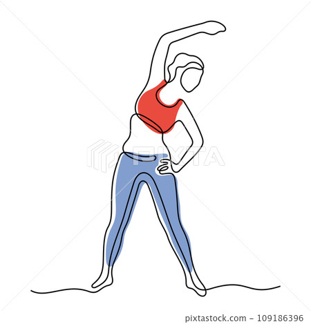 Woman doing fitness exercises vector illustration Woman doing fitness exercises vector illustration 109186396