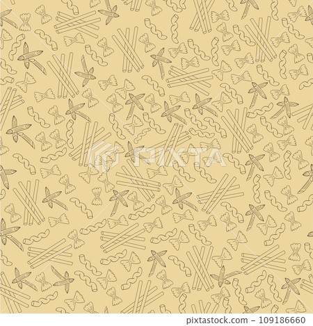 Pasta seamless hand drawn pattern 109186660