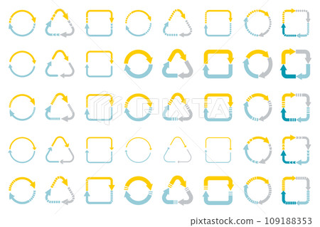 Simple recycling arrow icon set isometric sustainable eco mark symbol 109188353