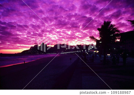 Sunset view of Ipanema coast Brazil 109188987