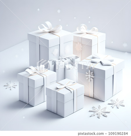 Christmas gift box white color wallpaper 109190284