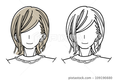 青年男士直髮鮑伯髮型 青年男士直髮鮑伯髮型 109190880