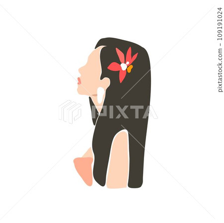 Hand drawn vector abstract stock flat graphic contemporary aesthetic fashion illustration with bohemian,beautiful modern female portrait in simple trendy minimal style isolated on white background Hand drawn vector abstract stock flat graphic contemporary aesthetic fashion illustration with bohemian,beautiful modern female portrait in simple trendy minimal style isolated on white background 109191024