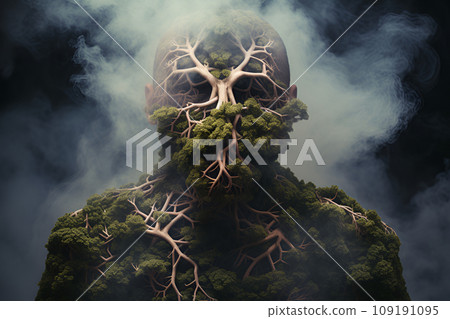 Smoky Lungs of sick person from which tobacco smoke comes, a diseased destroyed lung. World No Tobacco Day Smoky Lungs of sick person from which tobacco smoke comes, a diseased destroyed lung. World No Tobacco Day 109191095